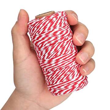 Red White Gift Twine String Holiday Twine 328 Feet Cotton Bakers Twine Crafts Christmas Twine Durable Packing String