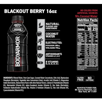 BODYARMOR Blackout Berry Sports Drink - 12 Pack