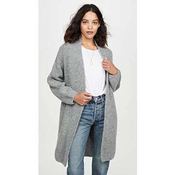 Eberjey Women's Oversized Cardigan, Heather Grey, S/M
