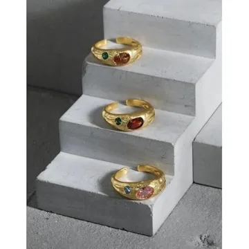 Elegant 925 Sterling Silver Rings with Red Pink Zirconia