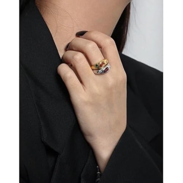 Elegant 925 Sterling Silver Rings with Red Pink Zirconia