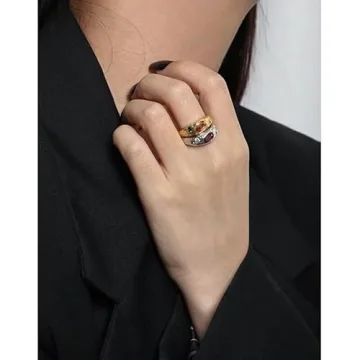 Elegant 925 Sterling Silver Rings with Red Pink Zirconia