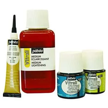 Pebeo Vitrail, Cerne Relief Dimensional Paint, 37 ml Tube with Nozzle - Gold, 1.25 Fl Oz (Pack of 1)