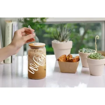 Stylish 16oz Coffee Glass Tumbler for Brides and Wives