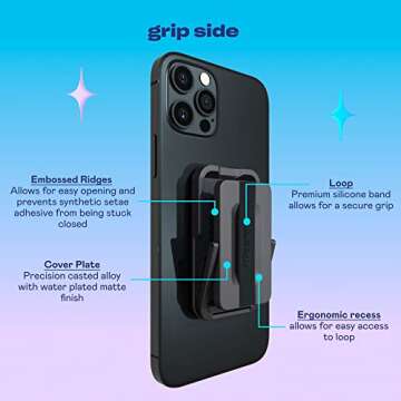 Flipstik Pro – Sticks to Any Flat Surface Like Walls or Mirrors – Hands Free Selfies – Videos – car Mount – Tripod – Phone Stand – Kickstand – Finger Grip Loop for Secure Hold (Veri Peri)