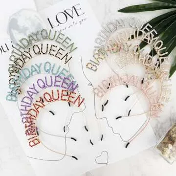 VZXMKA Birthday Crown for Women - Party Accessory