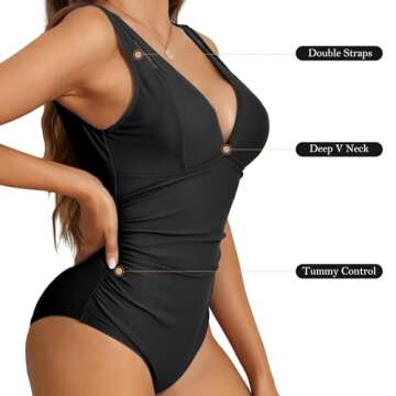 Zando One Piece Bathing Suit for Women with Tummy Control