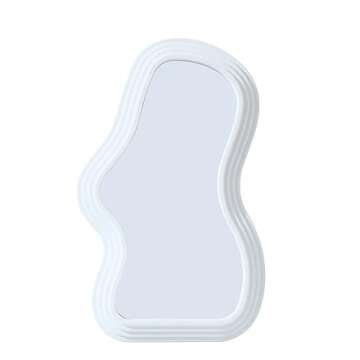 JDPEYI Corrugation Vanity Mirror Irregular Wave Pattern Makeup Mirror Tabletop or Wall Mounted, Decorative and Fashionable Bedroom Mirror
