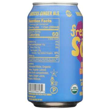 Fresh Fizz Organic Hibiscus Ginger Ale - 12oz Pack of 12