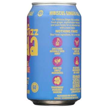 Fresh Fizz Organic Hibiscus Ginger Ale - 12oz Pack of 12