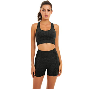 Toplook Women Seamless Yoga Workout Set 2 Piece Outfits Gym Shorts Sports Bra