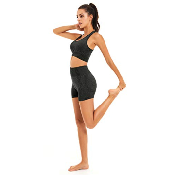 Toplook Women Seamless Yoga Workout Set 2 Piece Outfits Gym Shorts Sports Bra