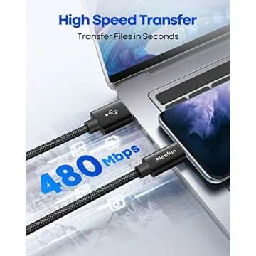 CLEEFUN USB C Cable [3ft, 5-Pack], USB A to Type C Cable Fast Charging C Charger Cord Braided for iPhone 16 15 Pro Max/Pro/Plus, for Samsung Galaxy S25 S24 S23 S22 S21 S20 Ultra S10, Moto, Pixel