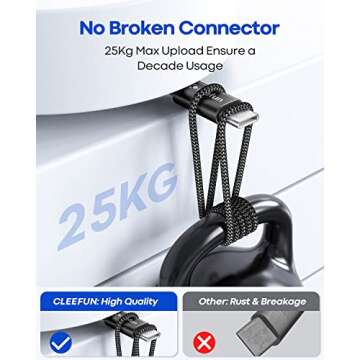 CLEEFUN USB C Cable [3ft, 5-Pack], USB A to Type C Cable Fast Charging C Charger Cord Braided for iPhone 16 15 Pro Max/Pro/Plus, for Samsung Galaxy S25 S24 S23 S22 S21 S20 Ultra S10, Moto, Pixel