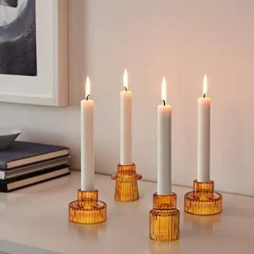 SUJUN Taper Glass Candle Holders for Elegant Décor