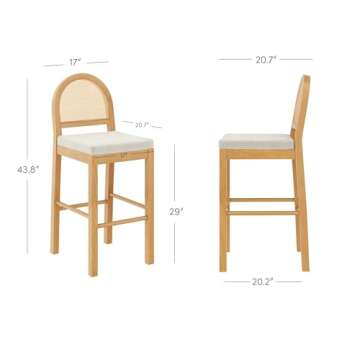 Nathan James Bailey 29 in. Boucle Bar Stool Set - Modern Comfort and Style
