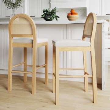 Stylish Nathan James Bailey Bar Stool Set for Boho Decor