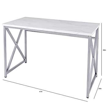 Coral Flower Modern Writing Desk with Chrome Finish