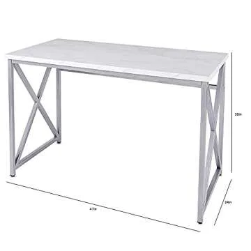 Coral Flower Modern Writing Desk with Chrome Finish