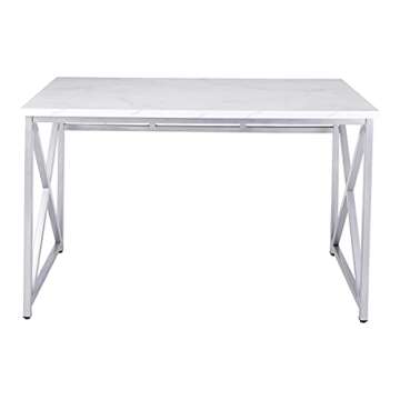 Coral Flower Modern Writing Desk with Chrome Finish