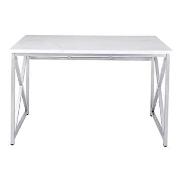 Coral Flower Modern Writing Desk with Chrome Finish