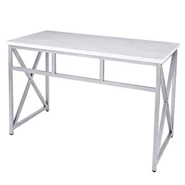 Coral Flower Modern Writing Desk with Chrome Finish