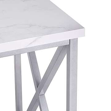 Coral Flower Modern Writing Desk with Chrome Finish