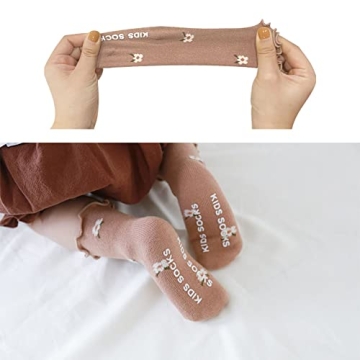 WATOCHE Baby Girls Socks Anti-Slip Ruffle Cotton Socks 0-5T