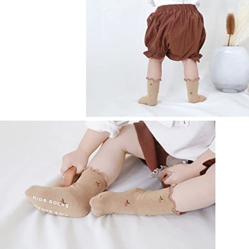 WATOCHE Baby Girls Socks Anti-Slip Ruffle Cotton Socks 0-5T