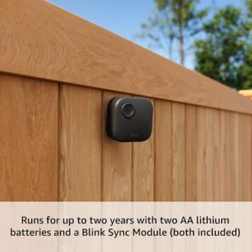 Blink Outdoor 4 (newest model) – Wireless smart security camera, two-year battery life, 1080p HD d...