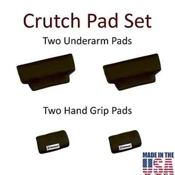 Crutcheze Crutch Pad and Bag Set - Premium USA Made Underarm Padding, Hand Grips and Bag for Crutche...