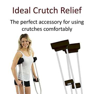 Crutcheze Crutch Pad and Bag Set - Premium USA Made Underarm Padding, Hand Grips and Bag for Crutches - Soft Padded Handles and Accessories for Adult & Youth Crutches - Storage Pockets for Travel