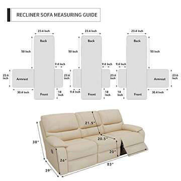 Durable and Reversible Easy-Going Recliner Sofa Cover