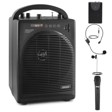 Pyle Portable Outdoor PA Speaker System & Microphone Set