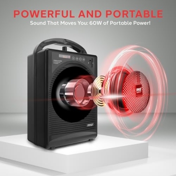 Pyle Portable Outdoor PA Speaker System & Microphone Set