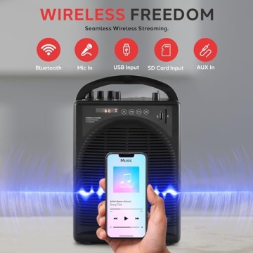 Pyle Portable Outdoor PA Speaker System & Microphone Set