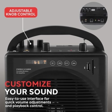 Pyle Portable Outdoor PA Speaker System & Microphone Set