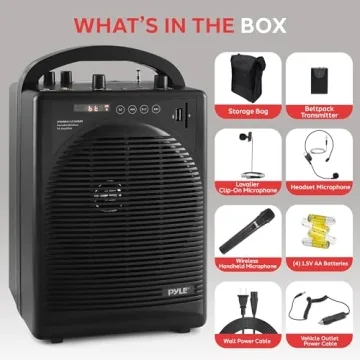 Pyle Portable Outdoor PA Speaker System & Microphone Set