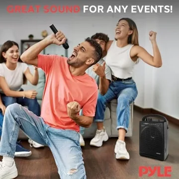 Pyle Portable Outdoor PA Speaker System & Microphone Set