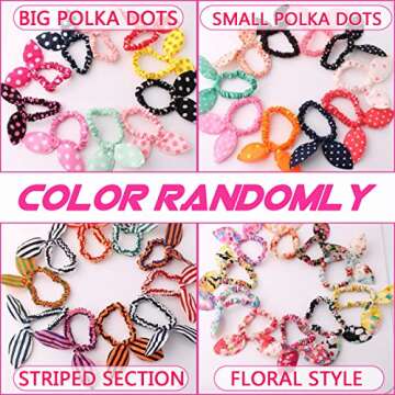 CINRA Hair Ties Rabbit Bunny Ear, 10 Pake Bowknot Hair Scrunchies Bands for Women Cute Hair Ties Elastic Bands Adorable Bow Ropes Ponytail Holder Color Randomly Holiday Gift for Ladies and Girls