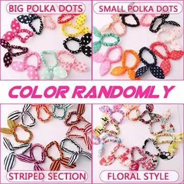 CINRA Rabbit Bunny Ear Hair Ties - Cute Bow Scrunchies for All