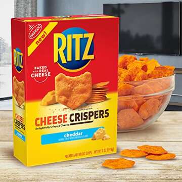 Ritz Crispers Cheddar Chips, Cheese, 6 Count (Pack of 1)