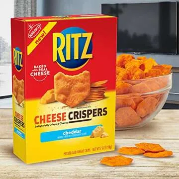 Ritz Crispers Cheddar Chips, Cheese, 6 Count (Pack of 1)