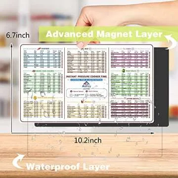 Aolfay 2 Pack Magnetic Cheat Sheet Cookbook for Instant Pot and Air Fryer, Cooking Times Quick Reference Guide Accessories Stickers, 94 Common Prep Functions for Instant Pot, 66 for Air Fryer. (2PC/large)