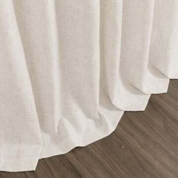 Beige Flax Linen Curtains for Living Room 84in Panels