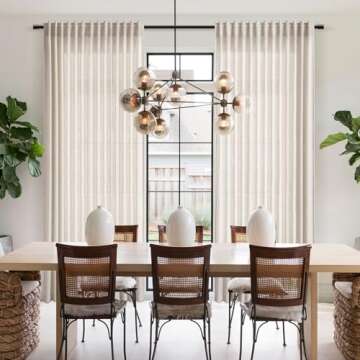 Beige Flax Linen Curtains for Living Room 84in Panels