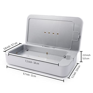 UV Sanitizer Box with Wireless Charger | UV Light Sanitizer Box | Fast Wireless Charging for Phone | Phone Accessories | Mobile Phone Sanitizer | Phone Screen Disinfecting (Brown)