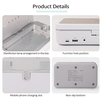 UV Sanitizer Box with Wireless Charger | UV Light Sanitizer Box | Fast Wireless Charging for Phone | Phone Accessories | Mobile Phone Sanitizer | Phone Screen Disinfecting (Brown)