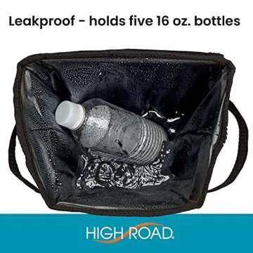 High Road StashAway Heavy Duty Car Trash Can with Rubber Lid, 3 Storage Pockets and Sturdy Panels for Stable Floor or Hanging Seatback Use (Southwest)