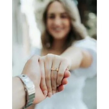 TIMELESSTAR Clover Moissanite Rings for Women Wedding Bands Womens Promise Rings for Her S925 Sterling Silver Ring Band 14K Gold Plated Non Tarnish Easy Women's Proposal Anniversary Size 6